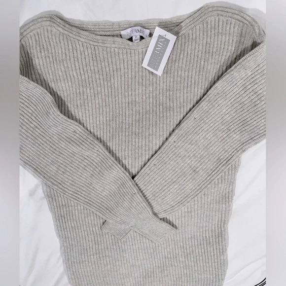 NWT intermix wool cashmere sweater dress tunic heather gray - Picture 5 of 12